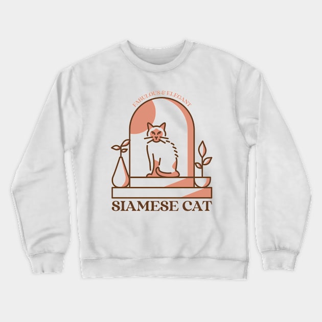 Siamese Cat Crewneck Sweatshirt by Tip Top Tee's